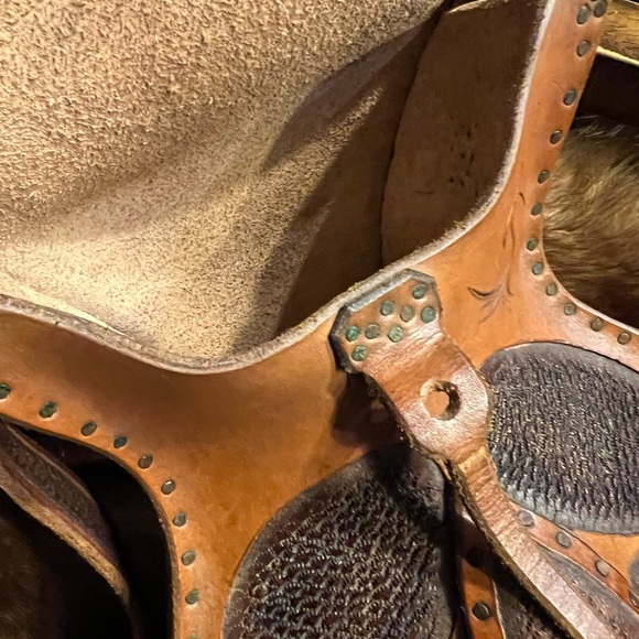 Vtg Tooled Leather Handmade Cobra Head Bag RARE - Picture 9 of 10